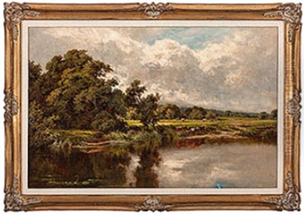 The Mole, Dorking, Surrey Oil Painting by Henry H. Parker