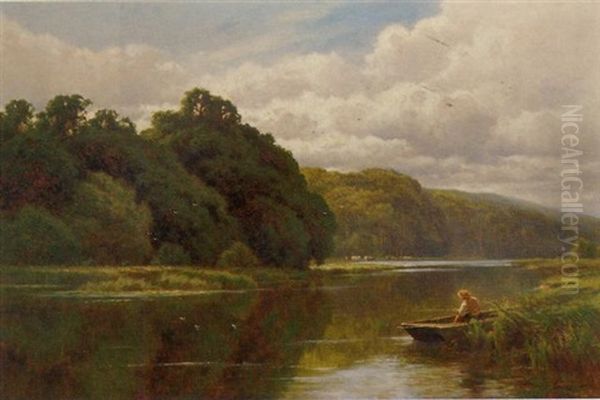 The Thames At Pangbourne Oil Painting by Henry H. Parker