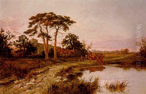 Near Godalming, Surrey Oil Painting by Henry H. Parker