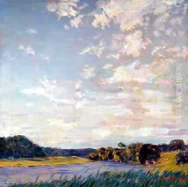 Landscape With Clouds Oil Painting by Lawton S. Parker