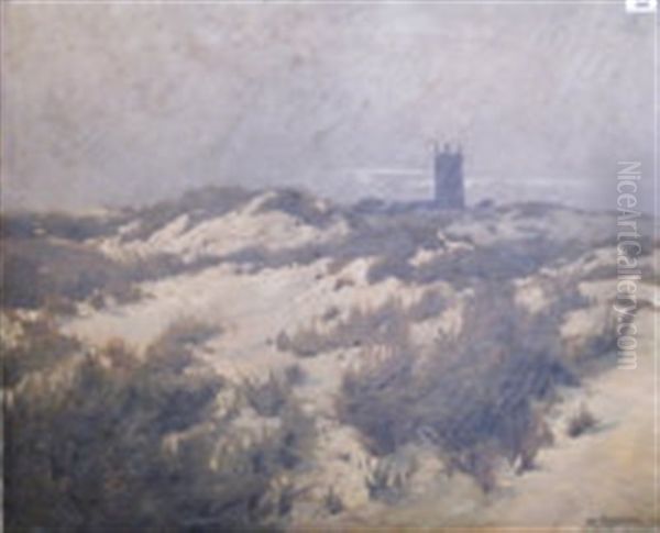 A Church By The Sand Dunes Oil Painting by William Samuel Parkyn