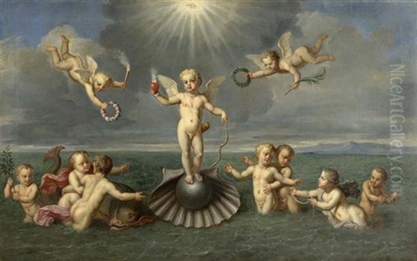 Triumph Des Amors Oil Painting by Jacques Parmentier