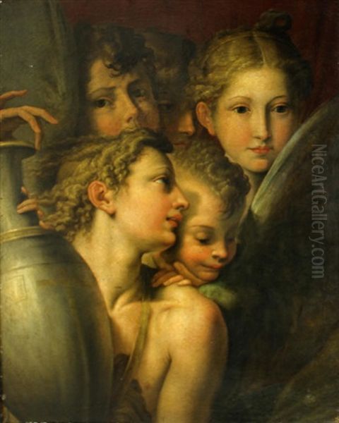 Group Of Angels, From The Madonna Of The Long Neck Oil Painting by Girolamo Francesco Maria Mazzola (Parmigianino)