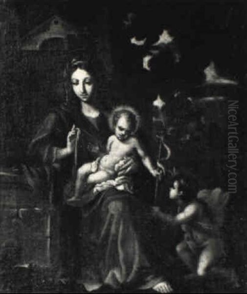 Madonna Mit Kind Und Johannesknaben Oil Painting by Girolamo Francesco Maria Mazzola (Parmigianino)