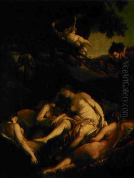 Ninfe E Satiri Oil Painting by  Parmigianino (Michele da Parma)