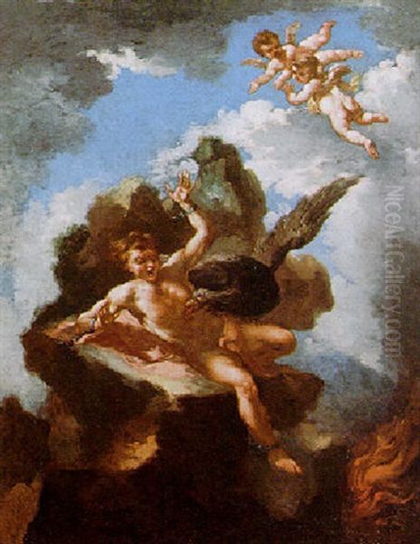 Prometheus Bound Oil Painting by  Parmigianino (Michele da Parma)