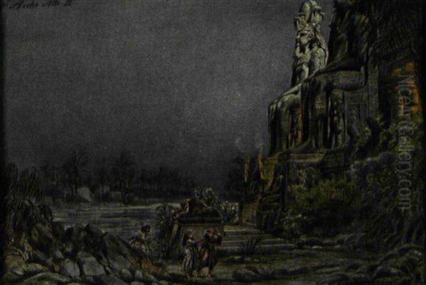 Bozzetto Per Il Lll Atto Di Aida Oil Painting by Angelo Parravicini