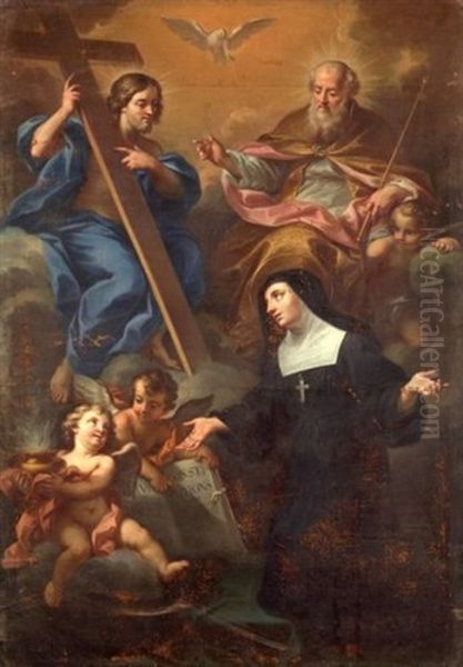 La Remise De La Regle De L'ordre A Une Sainte Religieuse (sainte Therese D'avila?) Oil Painting by Etienne Parrocel, Parrocel Le Romain