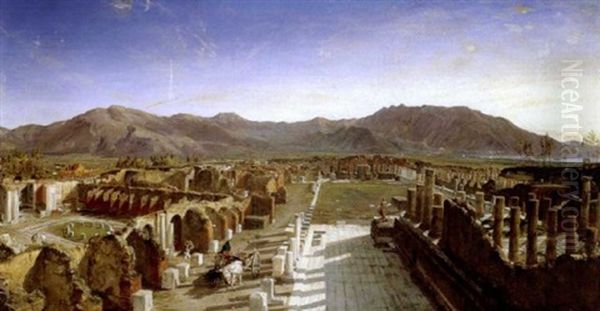 View Of Pompeii Oil Painting by William Parrott