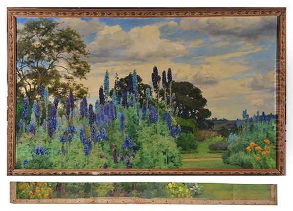 Blue Flowers Oil Painting by Alfred Parsons