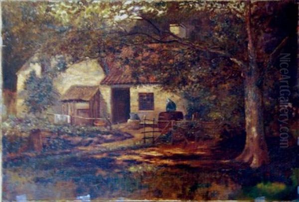 Devant La Chaumiere Oil Painting by Alfred Parsons