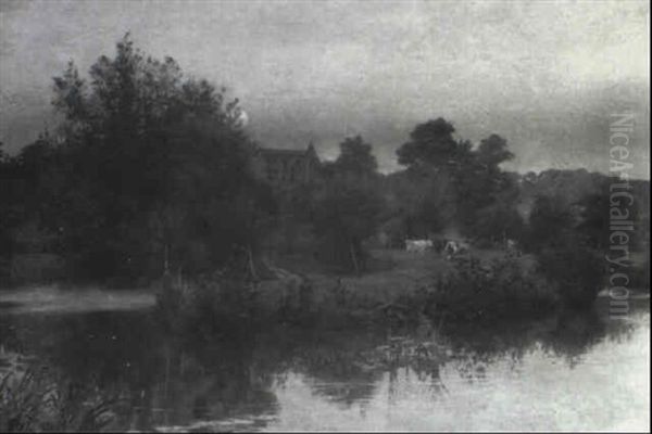 Early Morning Mist Oil Painting by Alfred Parsons