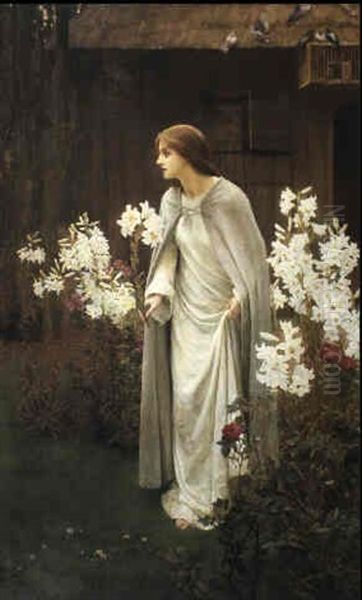 The Annunciation 'hail, Thou Art Highly Favored!' Oil Painting by Beatrice Emma Parsons