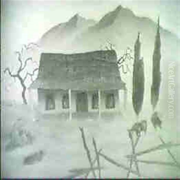 Old Ranch House Oil Painting by Marion Randall Parsons