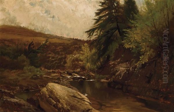 Landscape With Creek Oil Painting by Arthur Parton