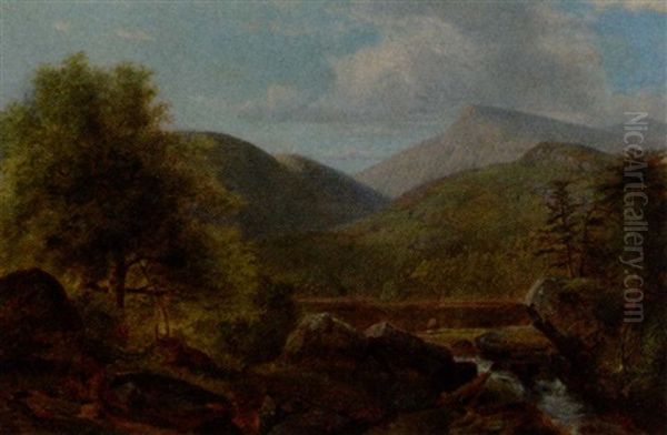 Landscape With Deer Oil Painting by Arthur Parton