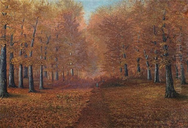 Forest In Fall Oil Painting by Seker Ahmet Pasa