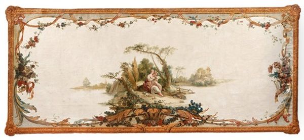 Pastoral Scene With Reading Shepherdess Oil Painting by Johan Pasch the Elder