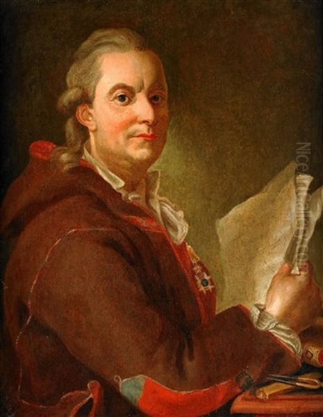 Portratt Av Fredrik Henrik Af Chapman Ikladd Brun Rock Med Vasaorden Oil Painting by Lorenz Pasch the Younger