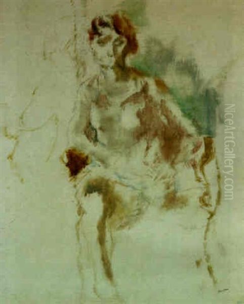 Danseuse Dans Un Fauteil Oil Painting by Jules Pascin