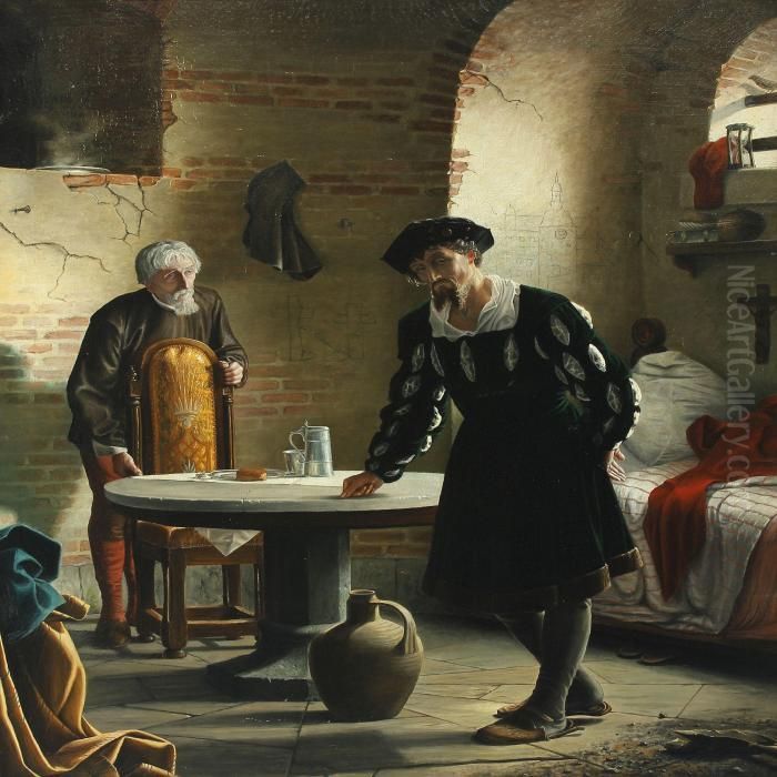 Christian Ii Faengslet Paa Sonderborg Fra 1533 Til 1549 Oil Painting by Carl Heinrich Bloch