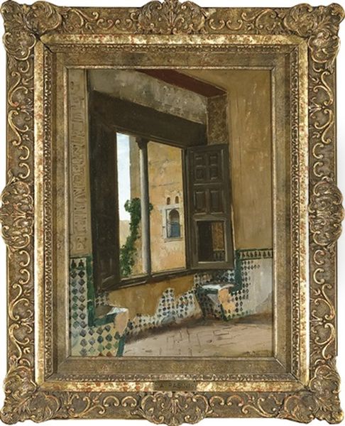 Finestra Dell Alhambra Oil Painting by Alberto Pasini