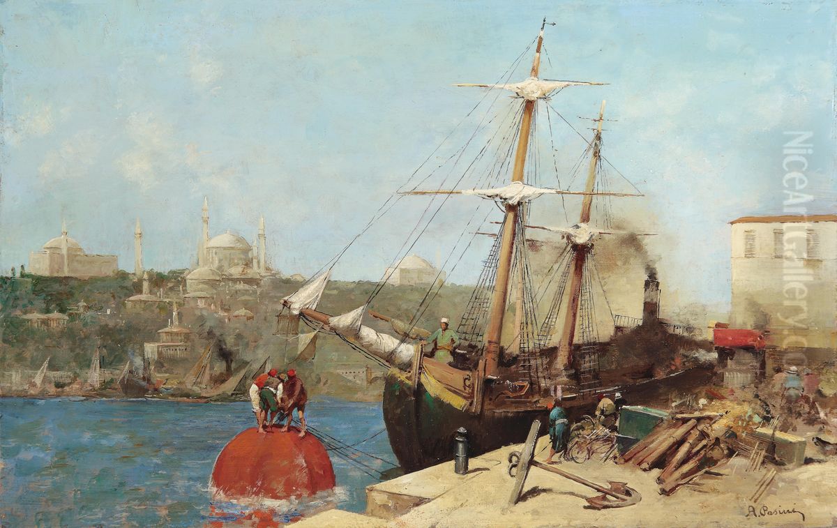 Am Goldenen Horn Oil Painting by Alberto Pasini