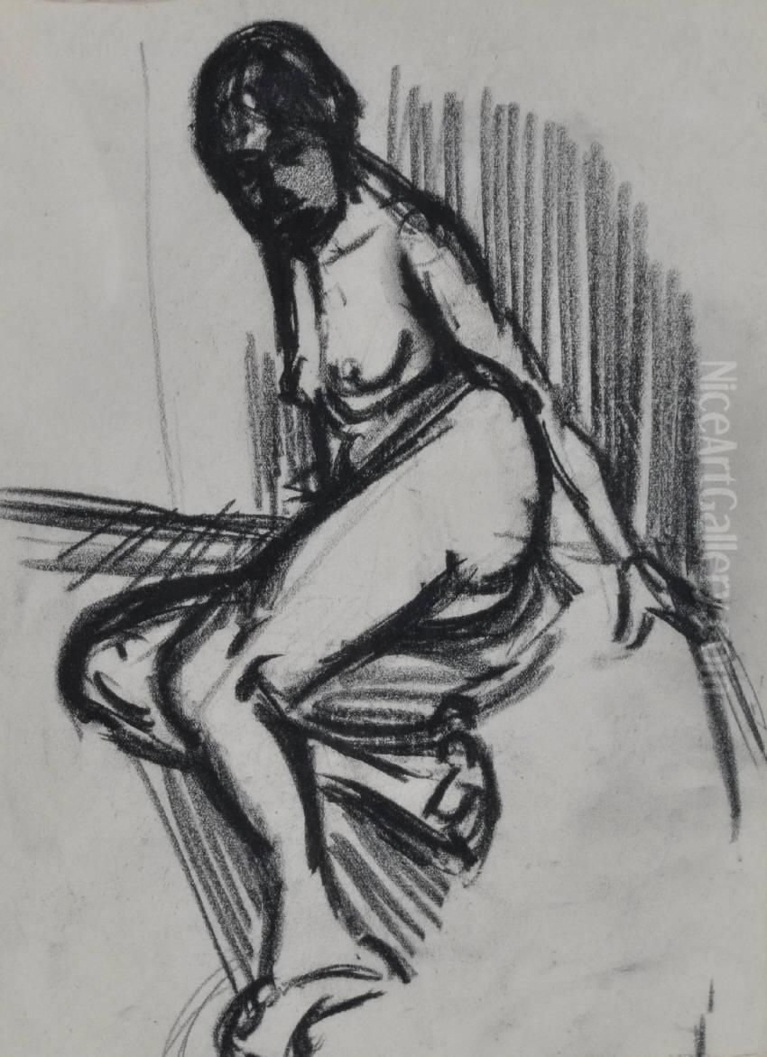 Female Nude Oil Painting by Martin Bloch
