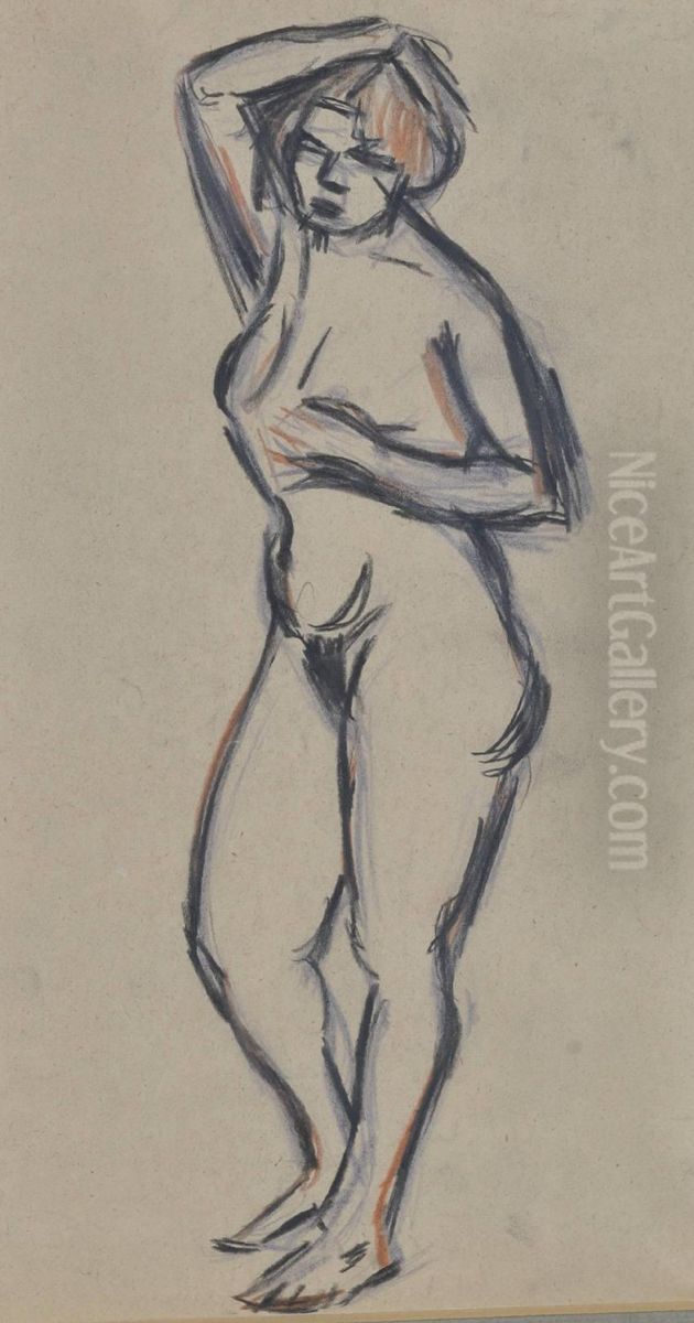 Female Nude Oil Painting by Martin Bloch