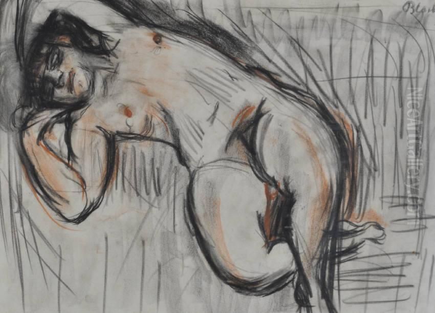 Female Nude Oil Painting by Martin Bloch