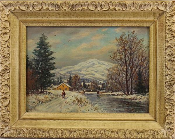 Winter Landscape Oil Painting by William Frederick Paskell