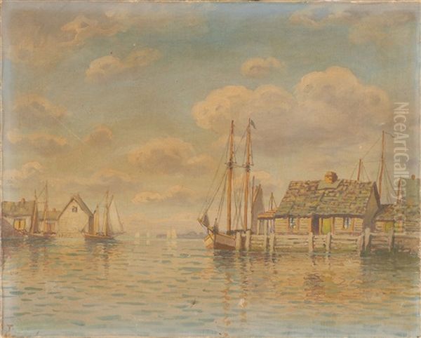 Nantucket Harbor Oil Painting by William Frederick Paskell