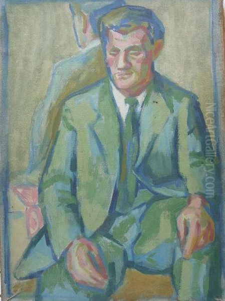 Portrait Of A Man In A Suit Oil Painting by Martin Bloch