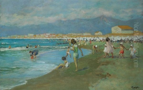 Spiaggia Della Versilia Oil Painting by Carlo Passigli