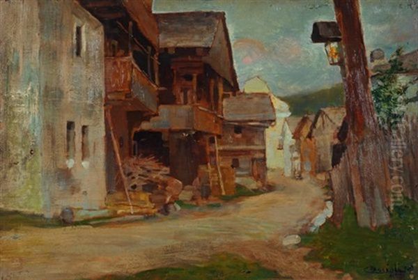 Case Di Montagna Oil Painting by Carlo Passigli