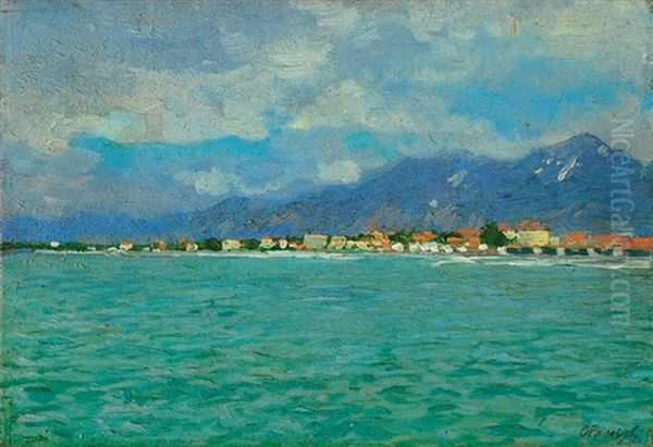 Marina (+ Another, Verso) Oil Painting by Carlo Passigli