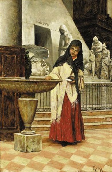 The Churchgoer Oil Painting by Luigi Pastega