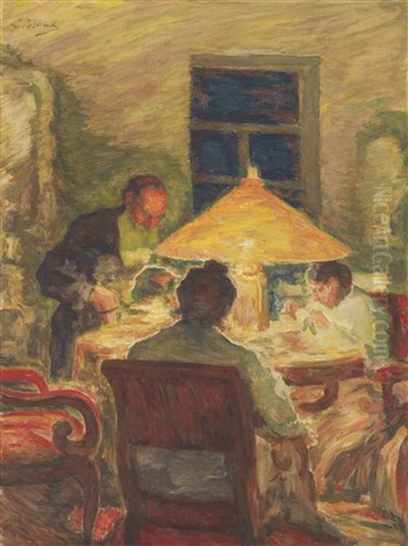 Leo Tolstoy With His Family Oil Painting by Leonid Ossipovich Pasternak