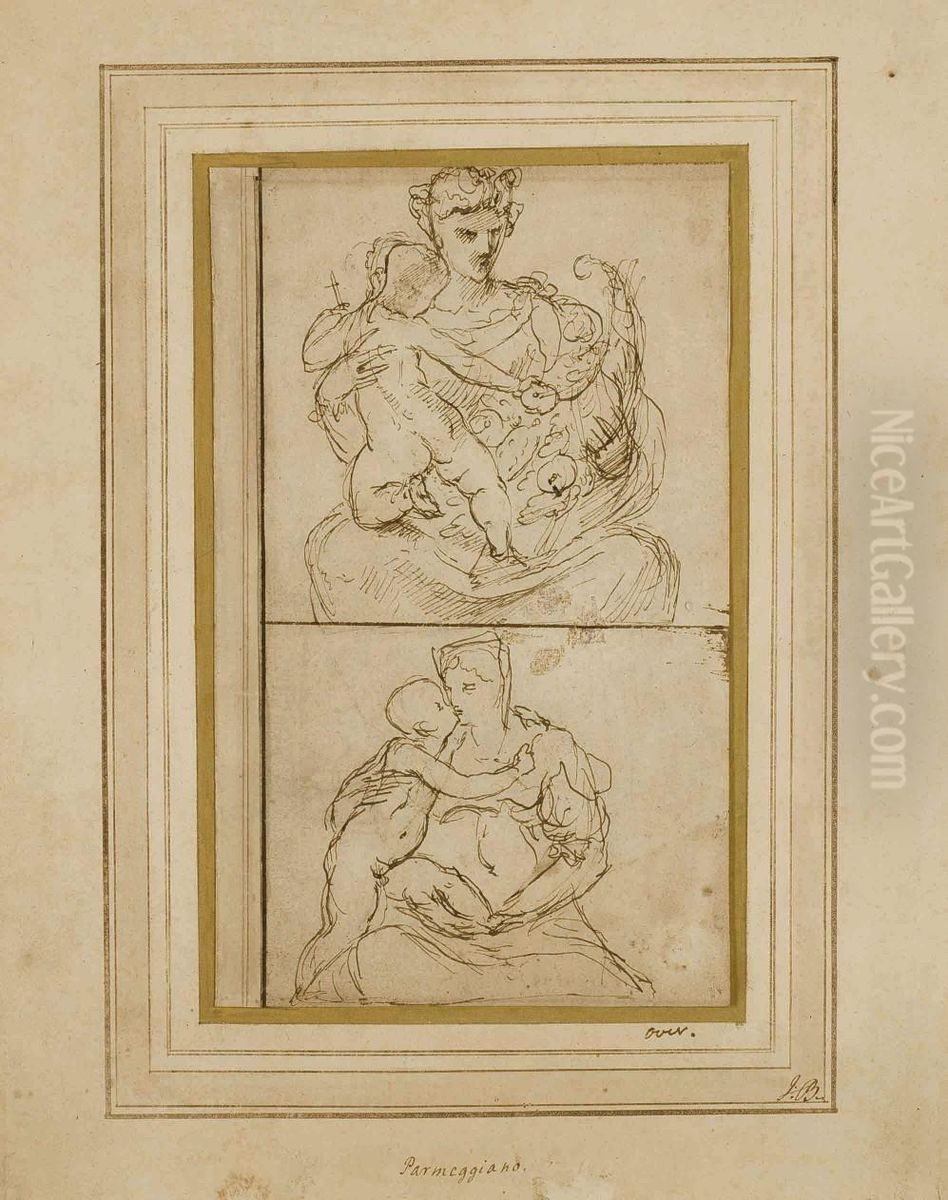 Vierge A L'enfant Avec Saint Jean-baptiste Oil Painting by Anthonie Blocklandt Montfoort