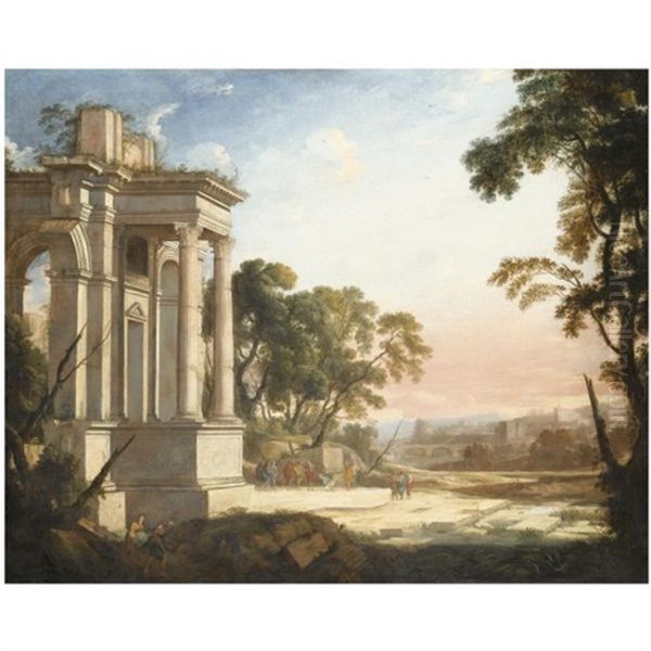 Christ And The Woman Taken In Adultery Oil Painting by Pierre Antoine Patel