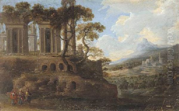 Christ On The Road To Emmaus Oil Painting by Pierre Antoine Patel