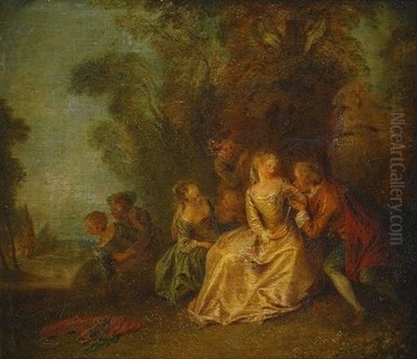 Assemblee Galante Dans Un Parc Oil Painting by Jean-Baptiste Pater