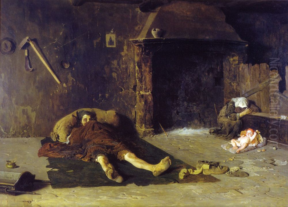 L'erede Oil Painting by Teofilo Patini