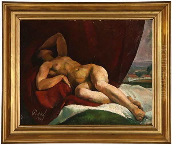 Reclining Nude Oil Painting by Karoly Patko