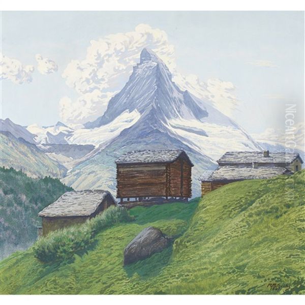 Alpe Davanti Al Cervino Oil Painting by Remo Patocchi