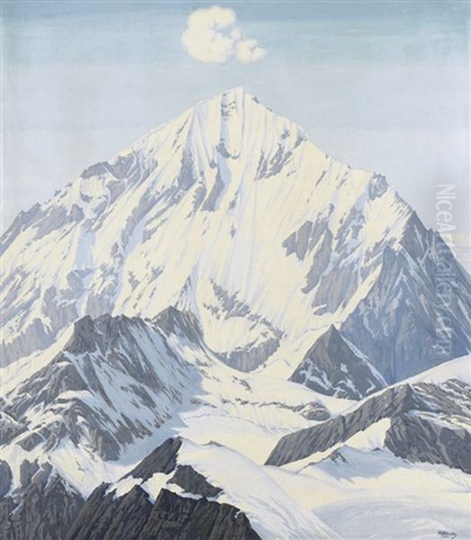 La Dent Blanche Oil Painting by Remo Patocchi