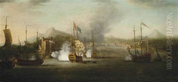 The Capture Of Porto Bello, Panama, 21st November 1739 Oil Painting by Richard Paton