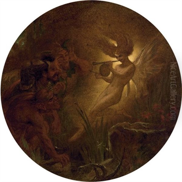 The Isle Is Full Of Noises Caliban, Stephano And Trinculo Led By Ariel Oil Painting by Sir Joseph Noel Paton