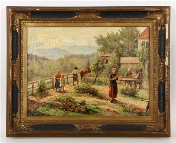 Around The Farm Oil Painting by Cesar Pattein