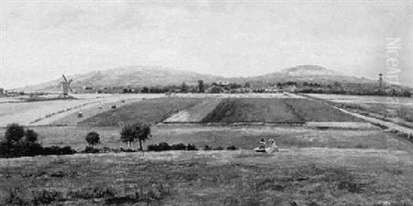 Paysage Au Moulin Oil Painting by Cesar Pattein